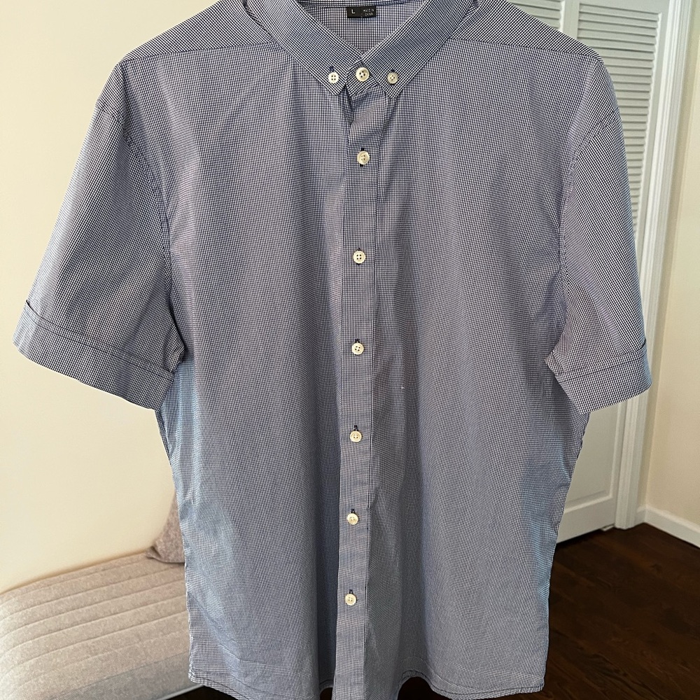 Theory Blue Casual Button Down Shirt